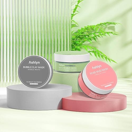 Ashlyn 3 PCS Clay Mask Set, Green Tea Clay Facial Mask, Rose Face Masks Skincare, Dead Sea Bubble Deep Cleanse Mask, Organic Facial Masks for Women, Face Mask Skin Care Set Gifts for Girls Teens thumbnail 8