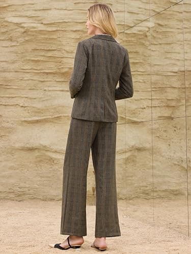 Hobemty Women's Houndstooth Plaid Blazer for Women Work Business 2025 Suit Jacket thumbnail 5