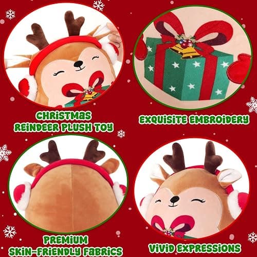 CMXLVFZ Christmas Stuffed Animals Plush Toys - 10 Inch Soft and Hugging Deer Stuffed Animal Plushes for Kids, Girls & Boys - Ideal 2025 Collectible Toys Holiday Home Decorations thumbnail 5