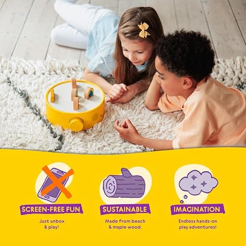 QUBITUNES QUBS Starter Set – Interactive Audio and Music Player for Kids | Screen-Free Gaming & Wooden Music Stage | Toddler Audio Toy | Create Stories & Sounds | Ages 3–12+ thumbnail 5