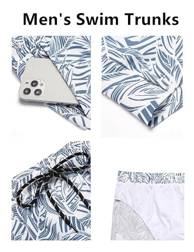 COOFANDY Men's Swim Trunks Quick Dry Swimsuit Color Block Board Short Bathing Suit Swimwear with Pocket thumbnail 4