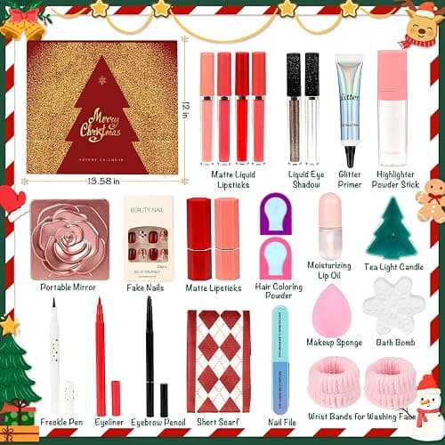 Makeup Advent Calendar 2025 for Teen Girls, 24 Individually Boxed Christmas Countdown Beauty Advent Calendar Kit Women, 2025 Advent Calendar Make Up Gift Set thumbnail 7