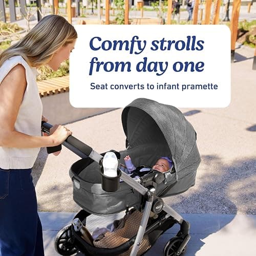 Graco Modes Pramette Travel System, Car Seat and Stroller Combo, Includes SnugRide LX Infant Car Seat and Baby Stroller, 3 Modes: Car Seat Carrier, Pramette, Toddler Stroller, Ellington thumbnail 3