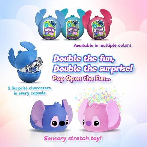JA-RU Disney Stitch Jiggly Squishy Surprise UNbox Easter Egg | (1 Unit Assorted Color) with 2 Jigglies | Stretchy & Squeezy Sensory Fidget Toy | Includes Blue & Pink Stitch Figures. 7840-1 thumbnail 3