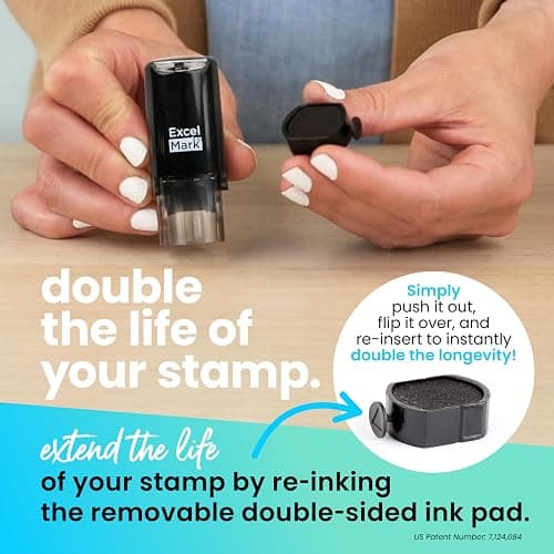 ExcelMark Smiley FACE - Self-Inking Round Teacher Stamp - Purple Ink thumbnail 4