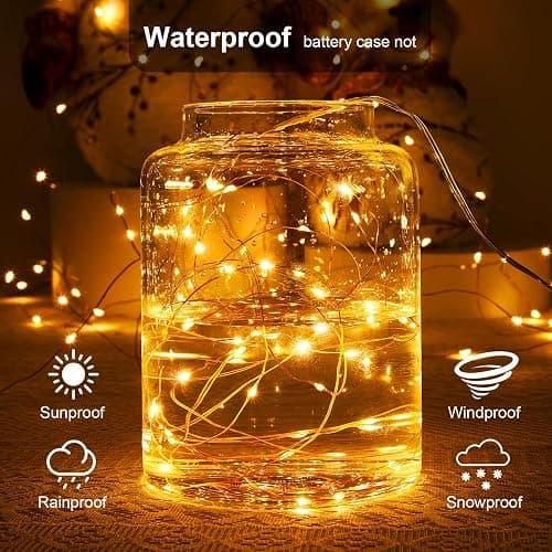 Ariceleo 1 Pack 16.4ft Battery Operated String Lights with Timer, Warm White with Synchronized Twinkle Mode, Fairy Lights Battery Powered, 50 LEDs, Idea for Christmas Bedroom Party Wedding thumbnail 6