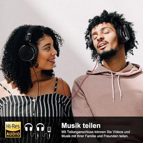 OneOdio Over Ear Kopfhörer mit Kabel, HiFi Studiokopfhörer mit Hi-Res, 50mm Treiber, Share-Port, Große Ohrmuscheln, 6,35 & 3,5mm Klinke, Geschlossene DJ Headphones für Podcast, Handy, PC (Pro 50) thumbnail 5