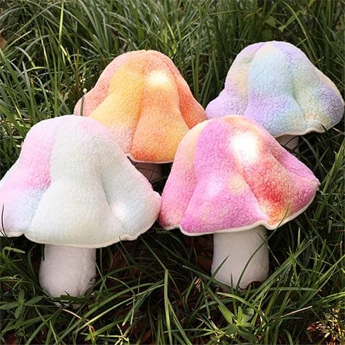 LICHENHAO Pillow Mushroom Pillow Floor Pillow Sofa Cushion Home Decoration Pillows Reading Pillow (Pink, 32cm) thumbnail 4