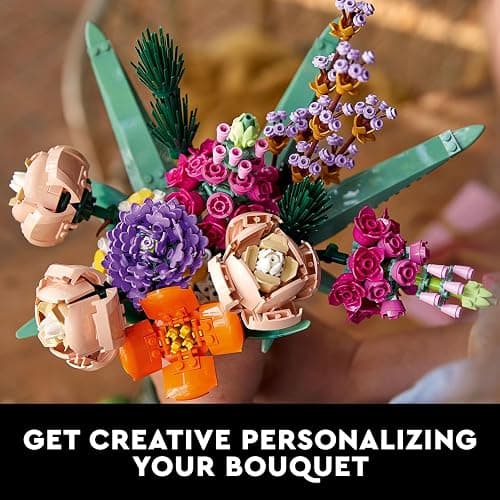 LEGO Botanicals Flower Bouquet - Artificial Flowers Set for Adults incl. Roses, Snapdragons, Poppies, Asters & Daisies - Home Decor Gift Idea for Women and Men - Botanical Collection - 10280 thumbnail 5
