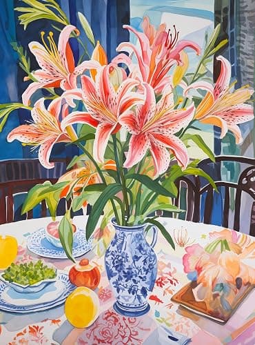 Cross & Glory - Stargazer Lilies: A Floral Masterpiece - 1000 Piece Jigsaw Puzzle for Adults | Best New Floral Artwork Puzzle | Unique Brain Teaser - Image 1