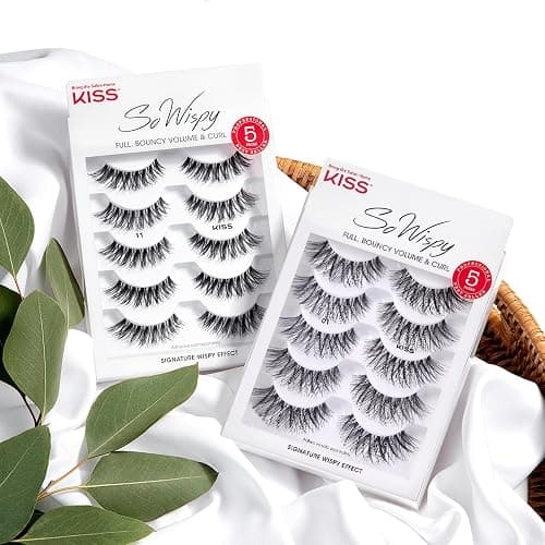 KISS So Wispy, False Eyelashes, 'Style #11', 12mm, Includes 5 Pairs Of Lashes, Easy to Apply, Reusable Lash Clusters thumbnail 7