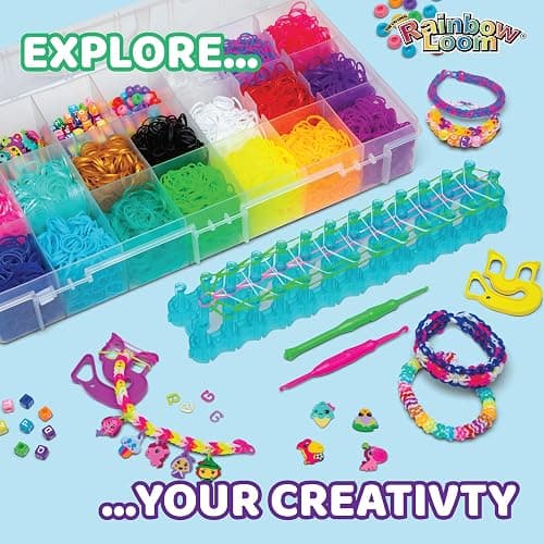 Rainbow Loom® Loomi-Pals™ MEGA Set, Features 60 Cute Assorted LP Charms, The New RL2.0, Happy Looms, Hooks, Alpha & Pony Beads, 5600 Colorful Bands All in a Carrying Case for Boys and Girls 7+ thumbnail 4