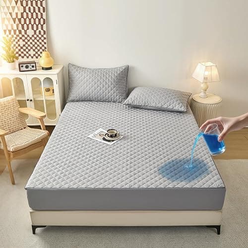 Full Size Fitted Waterproof Mattress Protector - 17" Deep Mattress Fit, Dorm Essential for Apartments,College Students(Guys/Girls), Kids & Singles, Washable for Home, Bedroom (54"x75") - Image 1