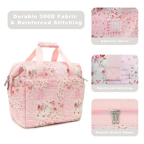 JINYIBAGS Insulated Lunch Bag for Women - Reusable Thermal Tote with 3-Layer Insulation, Leakproof & Easy to Clean - Lunch Box for Office, Gym, Picnic (Pink) thumbnail 3