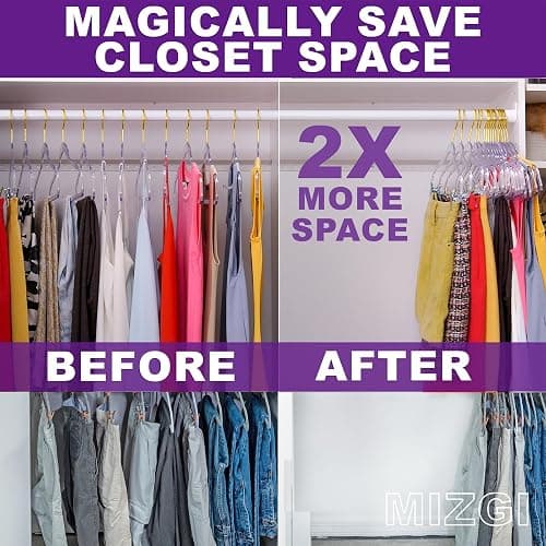Premium Clear Invisible Acrylic Hangers,Crystal Plastic Hangers,Clear Hangers 50 Pack Ultra Slim & Space Saving Suit Hangers for Coats, Pants & Dress Clothes thumbnail 4