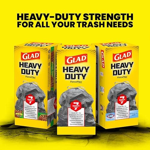 Glad ForceFlex Heavy Duty Trash Bags With Clorox, Mountain Air, 30 Gal, 50 Ct (Package May Vary) thumbnail 9