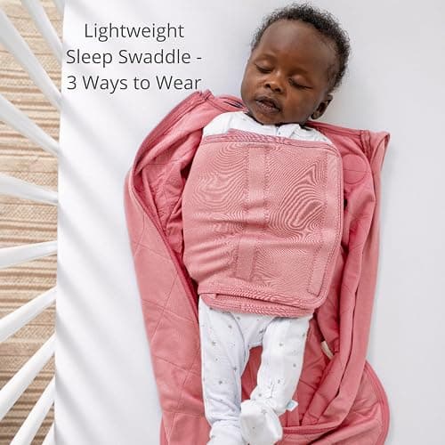 Dreamland Baby Viscose Swaddle Blanket (0-6 Months). 1.0 TOG Ultra Soft Swaddle Blanket w/Built in Band. 95% Viscose, 5% Spandex (Rose). Mom-Owned US Business, Premium Materials thumbnail 3