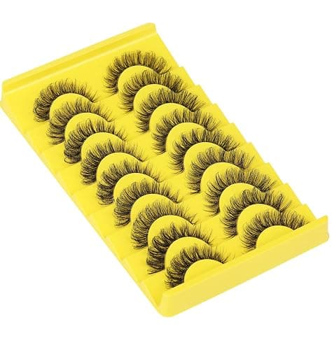 False Eyelashes Russian Strip Lashes D Curl Wispy Natural Look Faux Mink Lashes Like Eyelash Extension Fluffy zanlufly Transparent Band Cat Eye Fake Eyelashes Pack thumbnail 9
