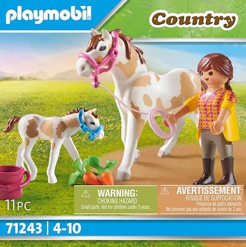 PLAYMOBIL Country 71243 Pferd mit Fohlen, Tiere für den Reiterhof, Spielzeug für Kinder ab 4 Jahren thumbnail 4