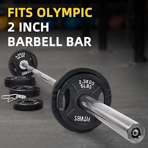 Fitvids Standard Cast Iron 1-Inch Weight Plates for Strength Training & Weightlifting, 35LB/70LB/120LB thumbnail 5
