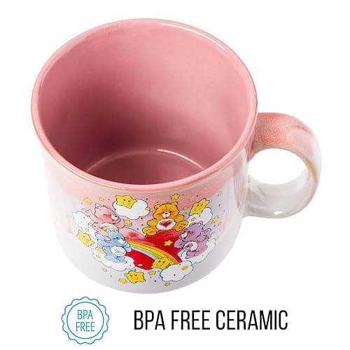 Silver Buffalo Care Bears Rainbow with Stars Reactive Glaze Ceramic Camper Mug Featuring Tenderheart, Cheer, Grumpy, and Share Bear, 20 Ounces thumbnail 6
