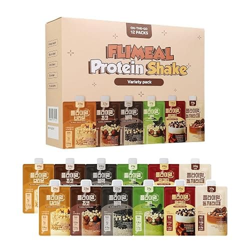 Flimeal Variety pack Protein Shake, With Crunchy Protein Balls, Protein Smoothie Powder - Low Sugar, Keto-Friendly Meal Replacement Shake, 1.59oz, 12packs, 6 Flavors - Image 1