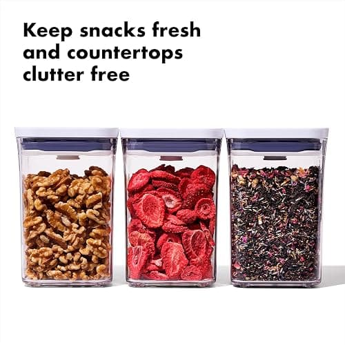 OXO Good Grips 3-PC Small Square Short POP Container Set,(Pack of 2) thumbnail 3