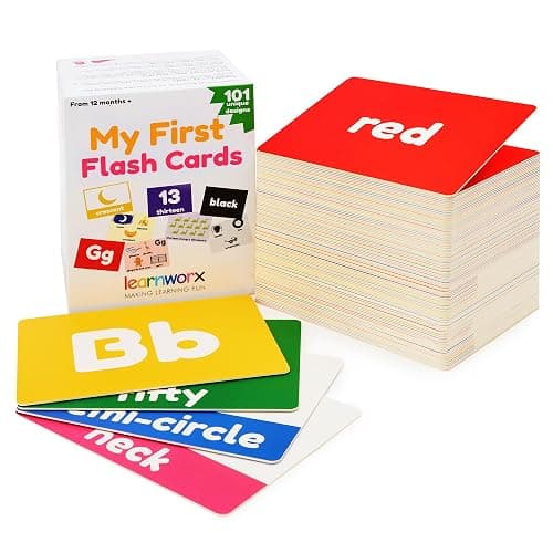 Toddler Learning Flash Cards | Kids Letter Number Alphabet Animal Color Words Flashcards | Large Cards Ideal for Preschool Kindergarden Pre K Educational | Flashcards 12 Months - 5 Years - Image 1