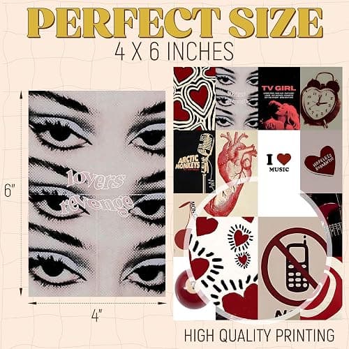 60 pcs Downtown Girl Room Décor, Coquette y2k 2000’s Grunge Posters, TV Girl Lana Del Rey Retro Music Wall Art for Bedroom, Trendy Vintage Funky College Dorm Wall Collage Kit Aesthetic Pictures thumbnail 3