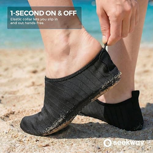 SEEKWAY Water Shoes Women Men Adult Quick-Dry Aqua Socks Barefoot Non Slip for Beach Swim River Pool Lake surf Black SK002(U) thumbnail 5