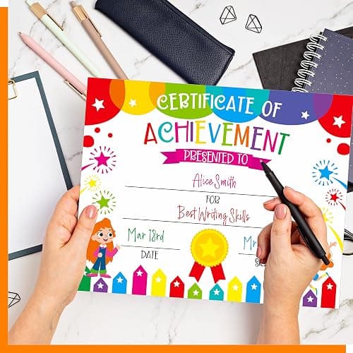 40 PCS Preschool Diploma, Certificate of Achievement in 2 Designs Colorful Certificate of Awards School Classroom Supplies for Kids Students Kindergarten Boys Girls thumbnail 4