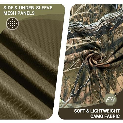 Hartena Women's Camo Hunting Hoodie with Face Mask UPF 50+ Quick Dry Shirt | Lightweight, Quick-Dry, 4-Way Stretch, Breathable Mesh Panels, Thumb Loops and Lens Chamois for Bow, Turkey and Deer Hunting thumbnail 5