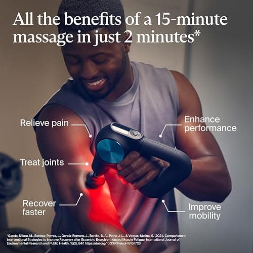 Therabody Theragun PRO Plus - 6-in-1 Deep Tissue Percussion Massage Gun, Handheld Personal Massager for Full Body Pain Relief & Muscle Tension with Biometric Breathwork, Vibration & Heated Attachments thumbnail 2