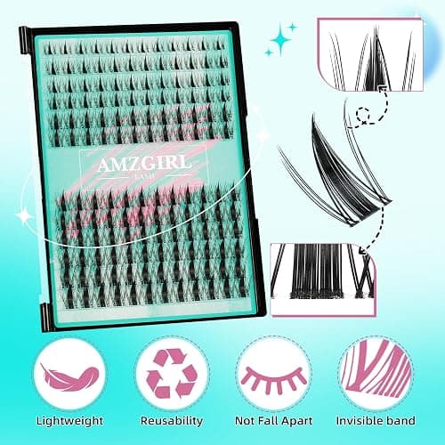 Manga Lash Clusters Kit 144PCS Fairy Eyelash Extension Kit with Lash Bond and Seal, Fake Eyelashes Clusters with Invisible Lashes Band, Lash Glue Remover and Lash Applicators (8-16mm Kit,White Bond) thumbnail 4