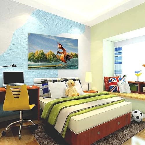 Cuiliqun Chicken Flag 3x5 Ft Funny Tapestry Flags for Bedroom Room Guys College Dorm Double Sided Cool Meme Flags Banners for Room Man Cave Wall Art Posters Decor thumbnail 7