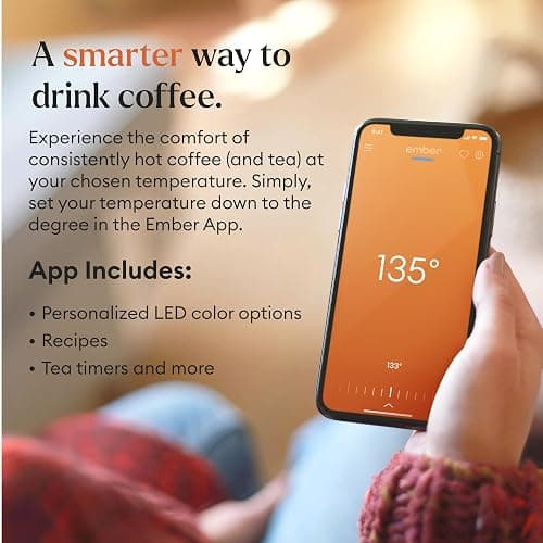 Ember Temperature Control 14oz Smart Mug 2, App-Controlled and Rechargeable Heated Coffee Cup Warmer with Intelligent LED Display, Lavender. thumbnail 3