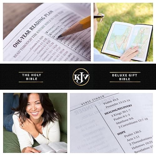 KJV Holy Bible, Standard Size Faux Leather Red Letter Edition Thumb Index, Ribbon Marker, King James Version, Pearlescent Taupe (KJV Deluxe Gift Editions) thumbnail 2