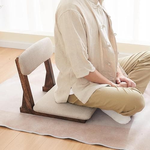 GZQWDC Meditation Chair with Back Support,Japanese Floor Chair,Back Jack for The Floor,Floor Seating,Tatami Floor Seats thumbnail 5