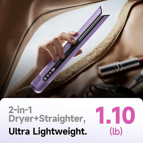 Hair Straightener | Clamp-Free Flat Iron | Zero Touch Tangle-Free Knot-Free No Heat Damage Air Hair straighteners for Women Salon | 2-in-1 Hair Dryer & Straight Styling Blow Dryer (Starlight Purple) thumbnail 8
