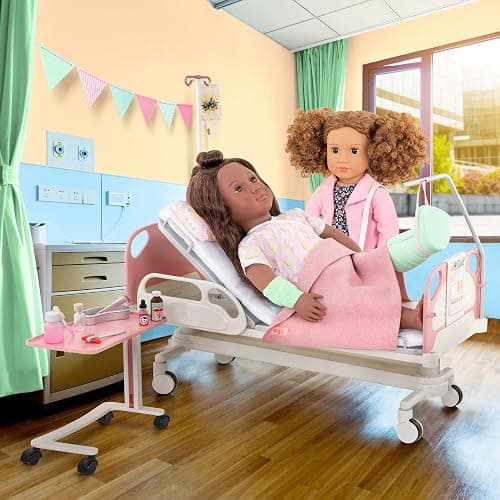 Our Generation - Get Well Bed - Doll Hospital Bed - Doctor Set - Hospital Gown, Stethoscope, Medical Kit - 18-Inch Doll Accessories - Toy for Kids 3 Years + thumbnail 4