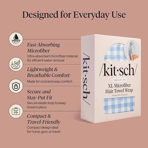 Kitsch XL Microfiber Hair Towel Wrap for Women thumbnail 3