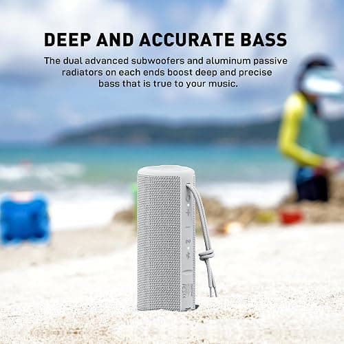 MIATONE Boombox Portable Bluetooth Speaker Wireless Outdoor Waterproof Speaker - Grey thumbnail 3