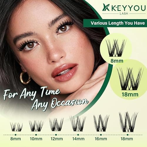 KEYYOU Flora Lash Clusters Kit Flaunt D Curl Natural Lashes 132pcs Lash Extension Kit 8-18mix Lash Clusters Fluffy Lashes with Ultra-Thin Soft Band with Remover Waterproof Bond and Seal(F01 Kit) thumbnail 6