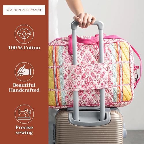 Maison d' Hermine Weekender Bags for Women Cotton Quilted Duffel Overnight Luggage Weekend Bag for Men Gym Gifts Travel thumbnail 4