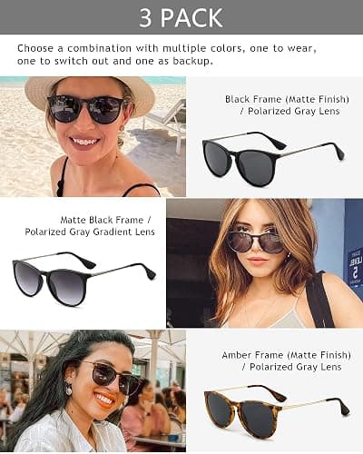 SUNGAIT Premium Vintage Round Sunglasses for Women Men Classic Retro Trendy Style thumbnail 2