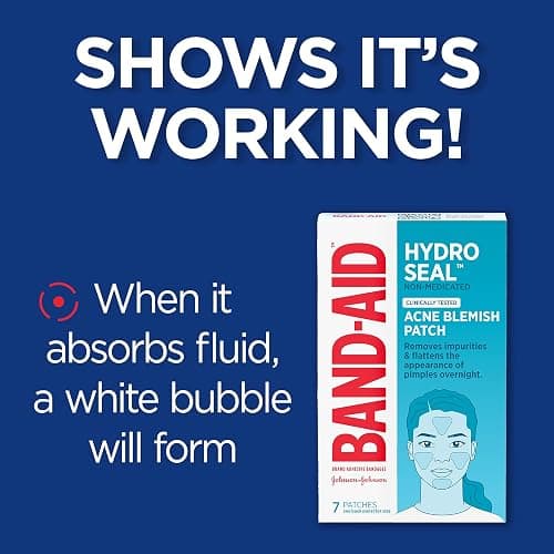 Band-Aid Brand Hydro Seal Acne Patches for Face, Non-Medicated Acne Blemish Patch Absorbs Fluids & Provides a Protective Healing Environment for Pimples, 7 Patches thumbnail 3