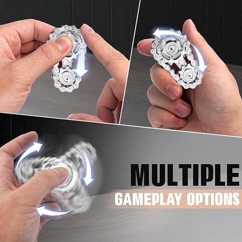 Fidget Spinners Toys for Adults Metal Figette Bike Chain Pain Stim ADHD Teens Cool Gadgets Desk Offices Gift Anxiety Relief Items Stress Tool Sensory Spiky Autism Toy Valentines Day Gift for Teen Boy thumbnail 5