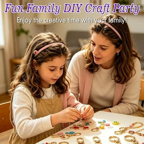 Pjordo 410Pcs Charm Lip Gloss Keychain Making Kit, Gold & Silver Keychain Kit, for Stimulate Creativity & Foster Emotional Interaction, for Girls, Teen & Boys, DIY Making Kit Suitable for Beginner thumbnail 2