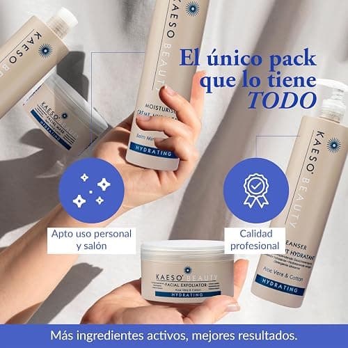 Kaeso Hydrating Facial Collection Kit – Complete Skincare Set | With Cleanser, Toner, Exfoliator, Mask & Moisturiser – Professional Hydration Routine thumbnail 4
