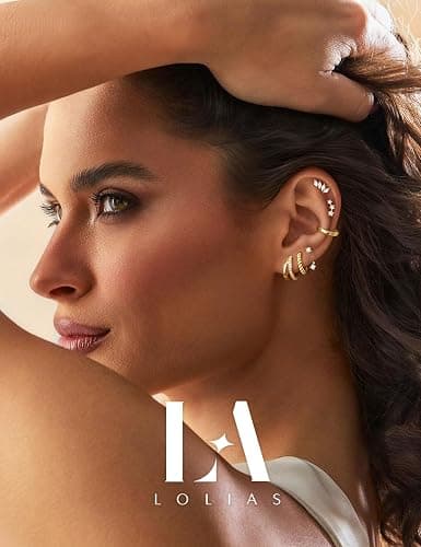 LOLIAS Hypoallergenic Flat Back Earrings for Women-14K Gold Plated Cartilage Earring Stacks-20G Surgical Stainless Steel Earrings-Small Flatback Stud Hoop Earring Sets for Multiple Piercing Jewelry thumbnail 4